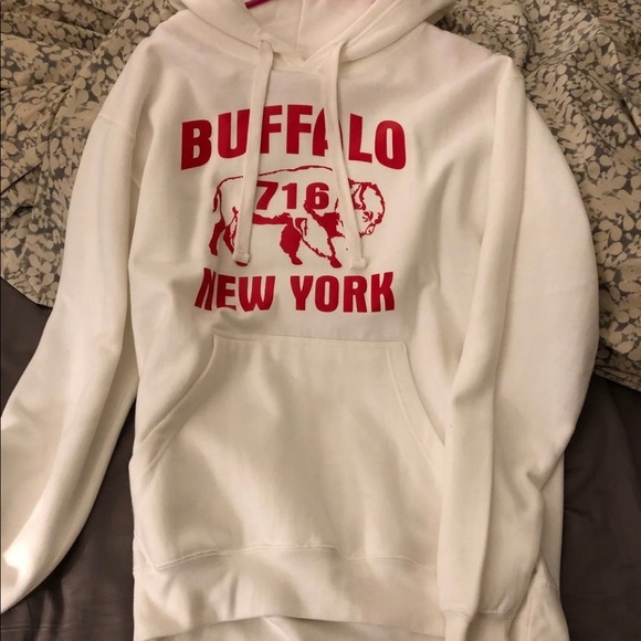 milltex Tops - Buffalo Bills White hoodie size